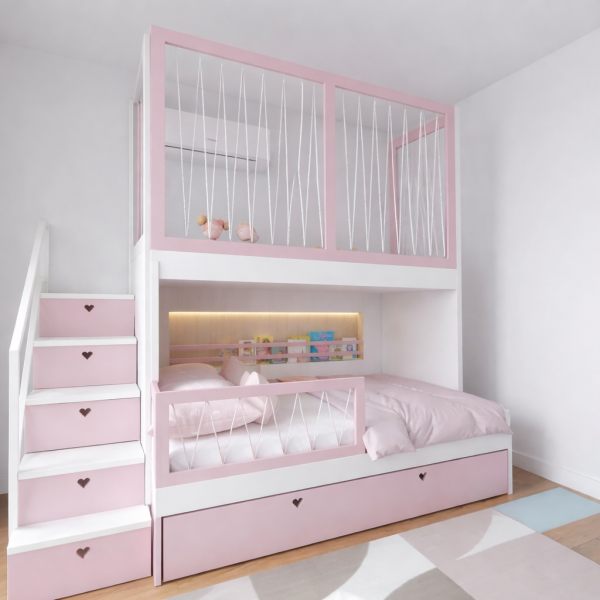 Cama full con zona de juego