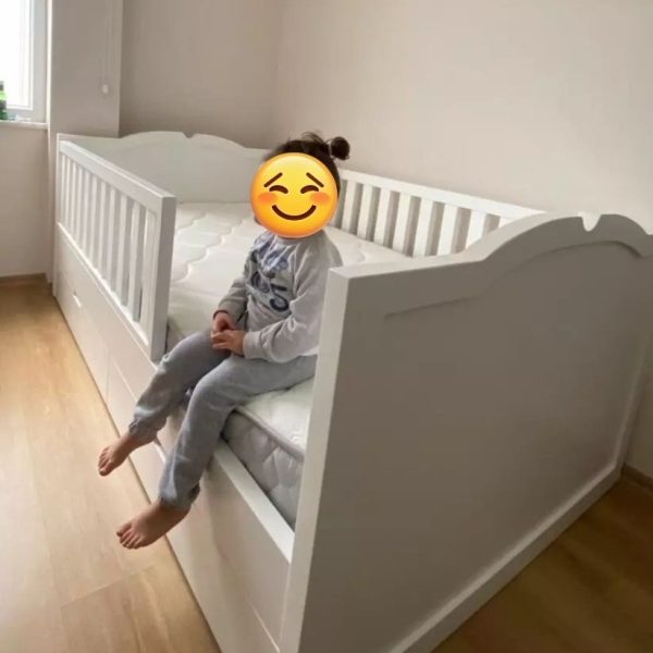Cama cabecero curvo 
con nido y barandas(2x1)