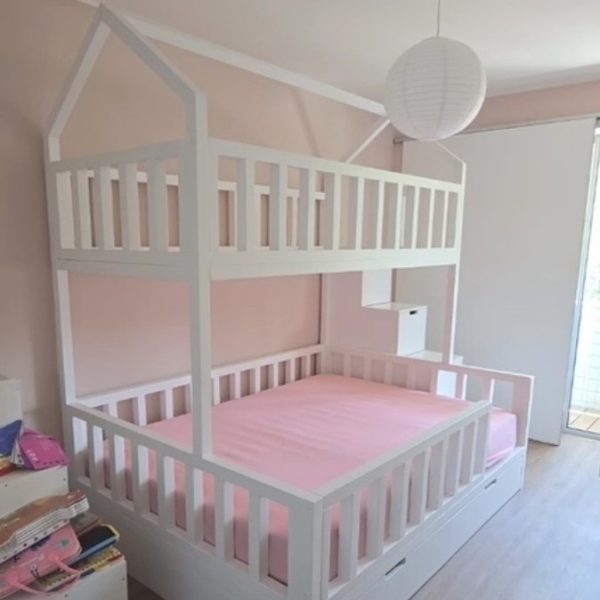 Camarote casita
1 y 2 plazas
Con cajon bajo cama  y escalera cajónes